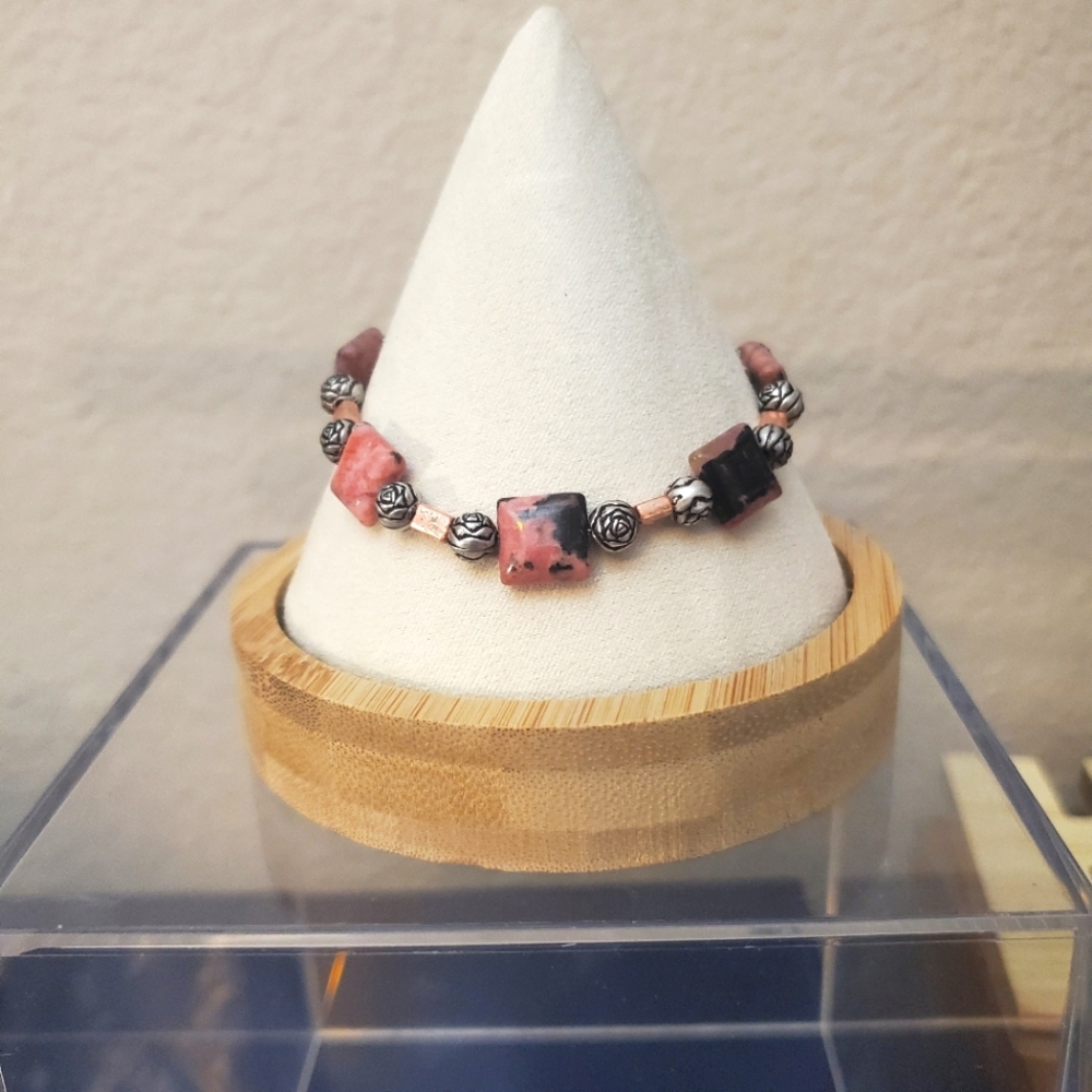 Sterling Silver and Pink Stone bracelet.